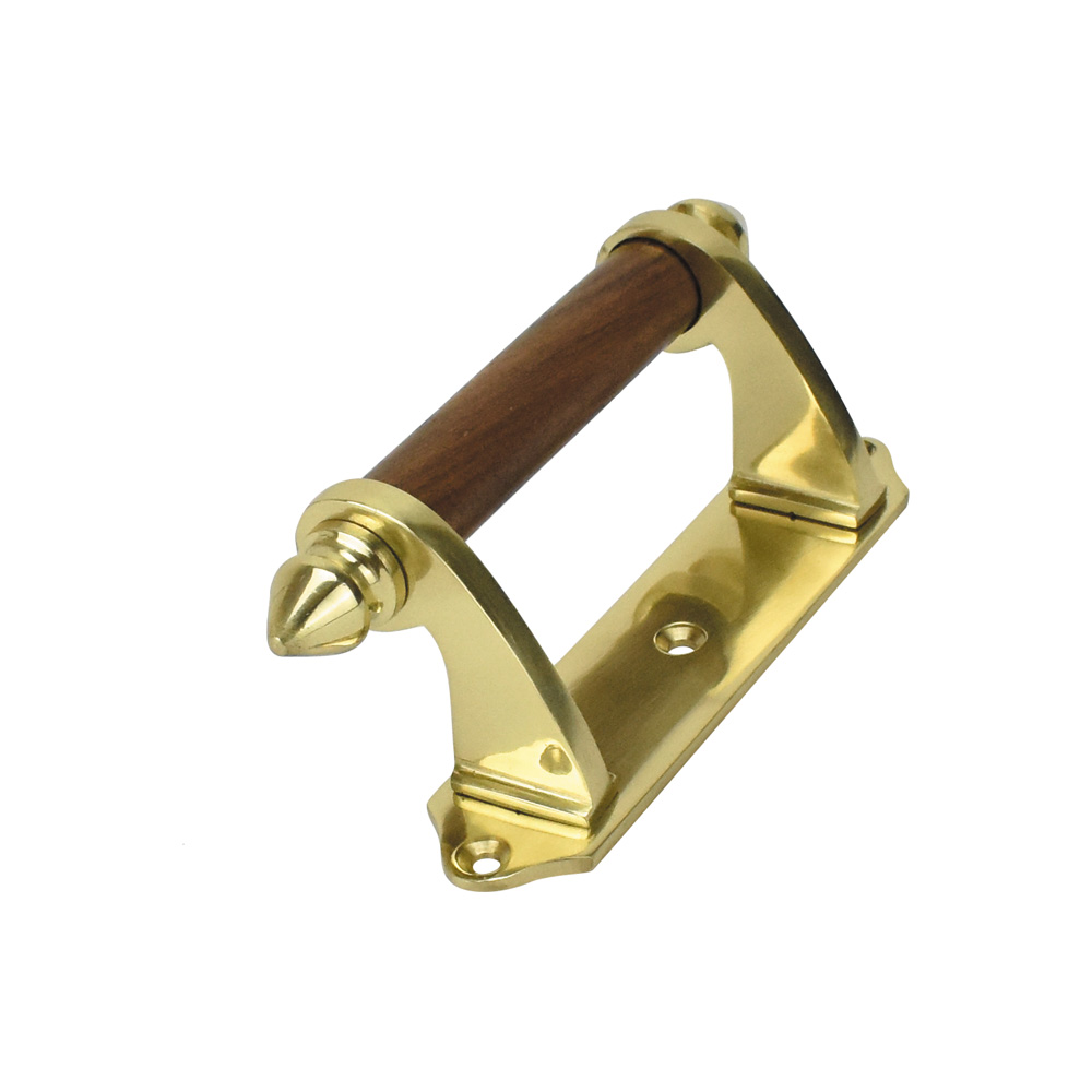 Sash Heritage Victorian Sash Handle with Rosewood Bar (114mm) - Polished Brass